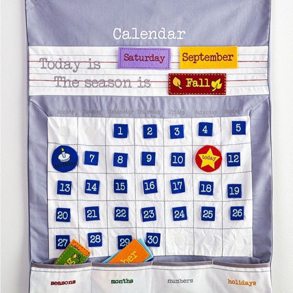 Pottery Barn Kids Felt Interactive Fabric Wall Calendar